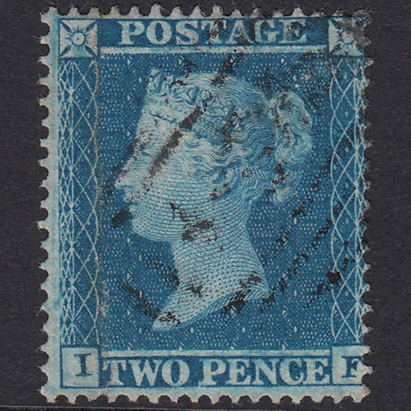 GB QV 1854 2d Blue Plate 5 SG20A-F4 IF GU