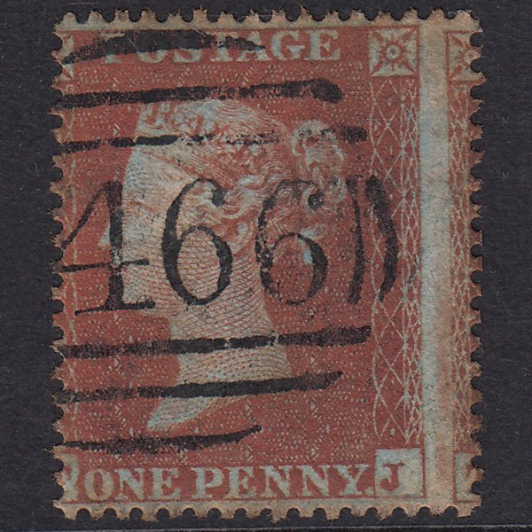 GB QV 1854 1d Pl 195 SG17-C1(1) TK GU Miss Imp Liverpool Spoon Misperf