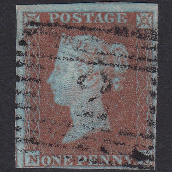 GB QV 1841 1d Very Blued Plate 114 SG8A-B1(2) NC VFU 4M Aberfeldy 2