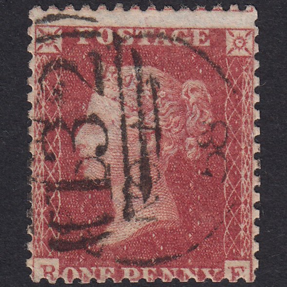 GB QV 1857 1d Plate 56 SG40-C10(1) Constant Variety RE GU Brighton 132