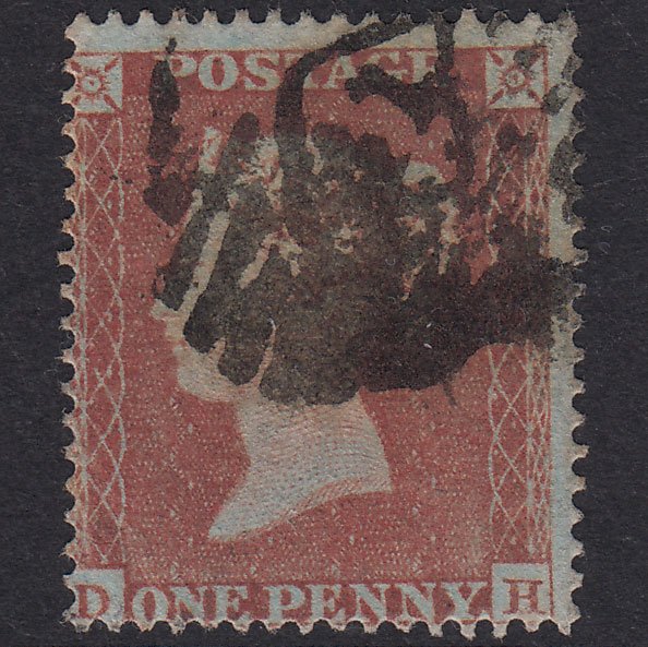 GB QV 1854 1d Red-Brown Plate 169 SG17-C1(1) DH GU London IS 41
