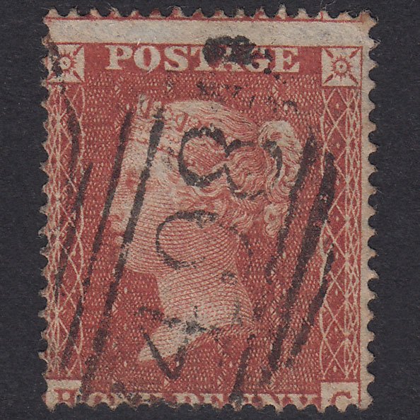 GB QV 1855 1d Red-Brown Plate 7 SG21-C4(1) HC Manchester 498