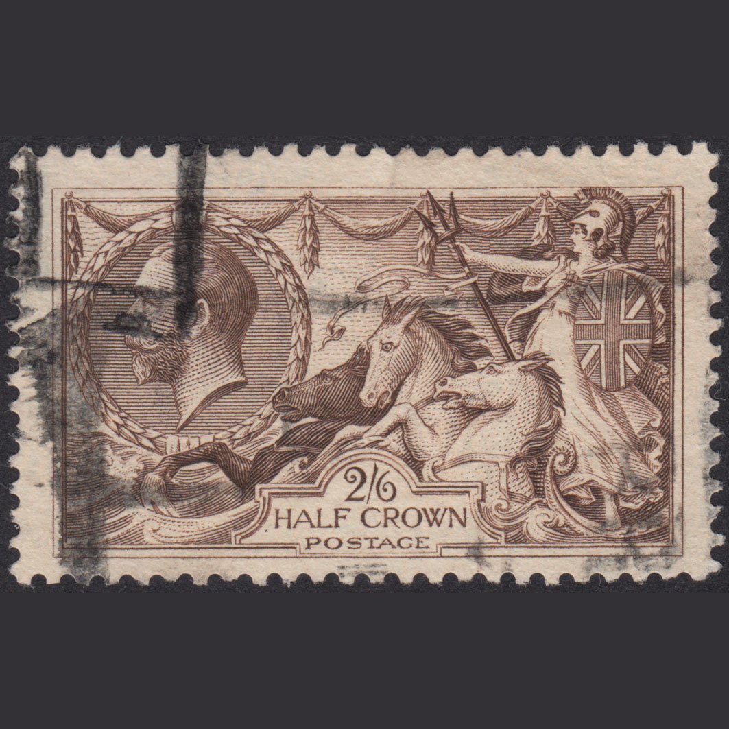 GB KG5 1918 2/6 Reddish Brown Seahorses SG415-N65(3) FU Parcel Cancel
