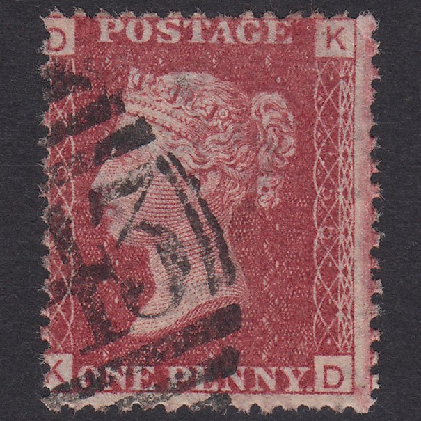 GB QV 1864 1d Lake-Red Plate 158 SG44-G1(2) KD GU