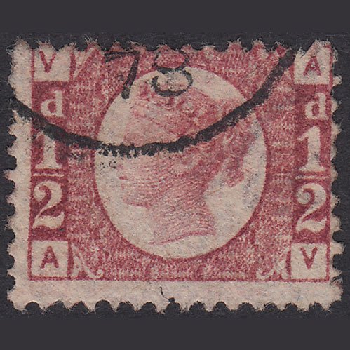 GB QV 1870 1/2d Rose-Red Plate 14 SG48-G4 AV VFU CDS