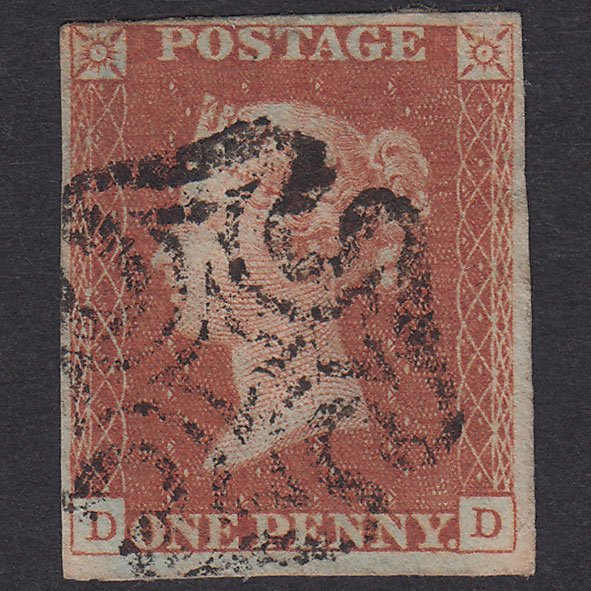GB QV 1841 1d Pl 22 SG8-B1(1) Guideline DD GU Missing Imprimatur Nr 4M MX