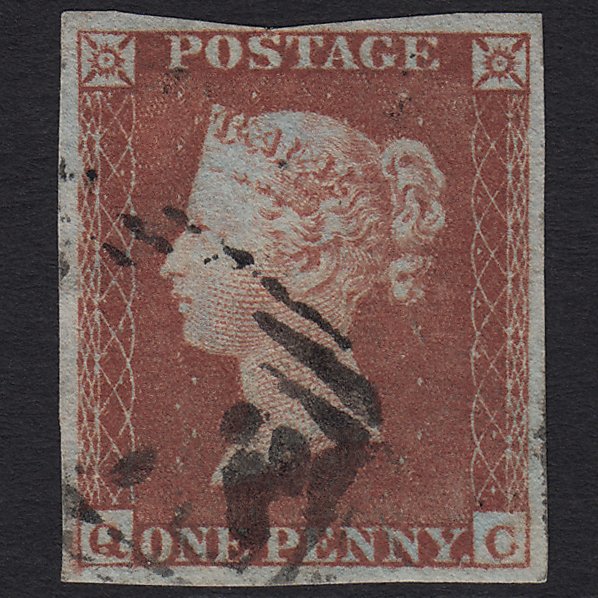 GB QV 1841 1d Red-brown (Plate 155) SG8-B2(1) QC FU 4M Imperf