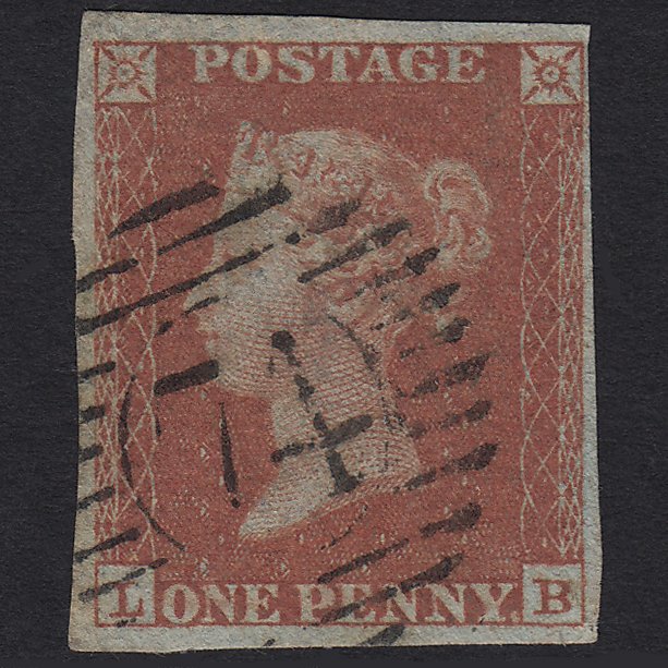 GB QV 1841 1d (Plate 175) SG8-B2(1) LB FU London 74 4M Imperf Thin Paper