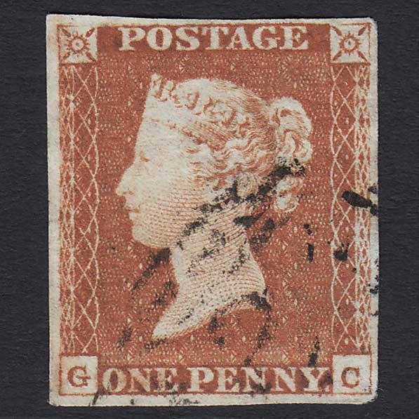 GB QV 1841 1d Red-brown (Plate 62) (SG8) 'GC' FU 4 Margins