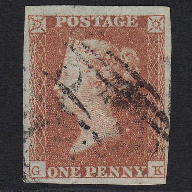 GB QV 1841 1d Red-brown (Plate 101) (SG8) 'GK' GU 4M Missing Imprimatur