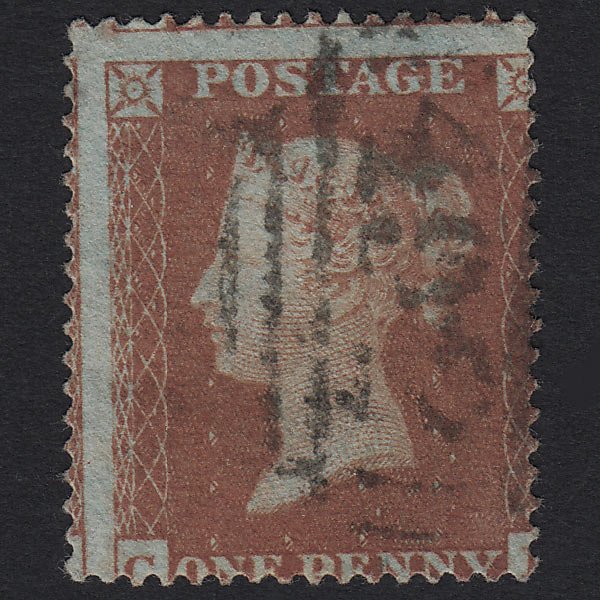 GB QV 1854 1d Red-brown SG17-C1(1) FU Large Misperf