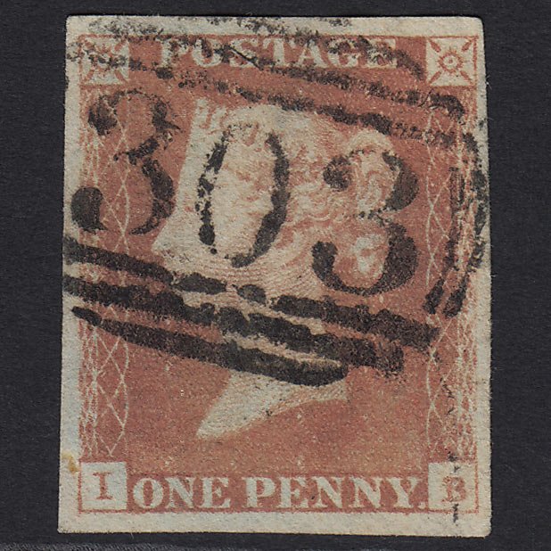 GB QV 1841 1d Red-brown (Plate 77) SG8-B1(1) IB GU Folkestone 303 4 Margins
