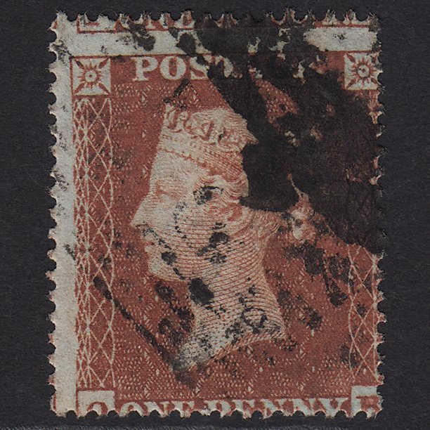 GB QV 1854 1d Red-brown (Plate 195) SG17-C1(1) QB GU in Scotland Large Misperf