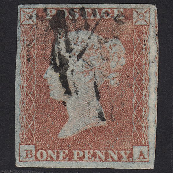 GB QV 1841 1d Red-brown (Plate 108) SG8-B1(1) BA FU London IS Cancel 4M