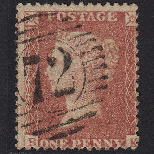 GB QV 1857 1d Rose-red (Plate 27) SG40-C10(1) BK FU London D&S 72