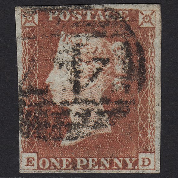 GB QV 1841 1d Red-brown (Plate 62) SG8-B1(1) ED FU Bangor 47 4 Margins