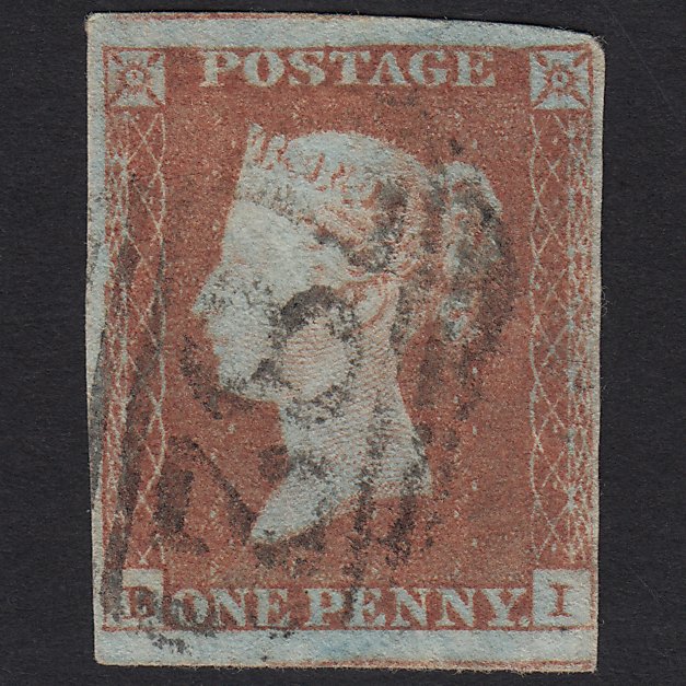 GB QV 1841 1d Red-brown (Plate 87) SG8-B1(1) BI FU Teignmouth 782 4M Imperf