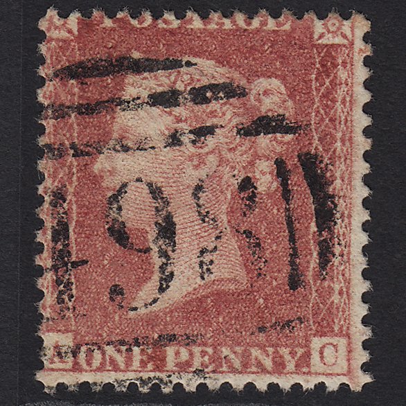 GB QV 1857 1d (Plate 55) SG40-C10(1) AC FU Manchester 498 Missing Imprimatur