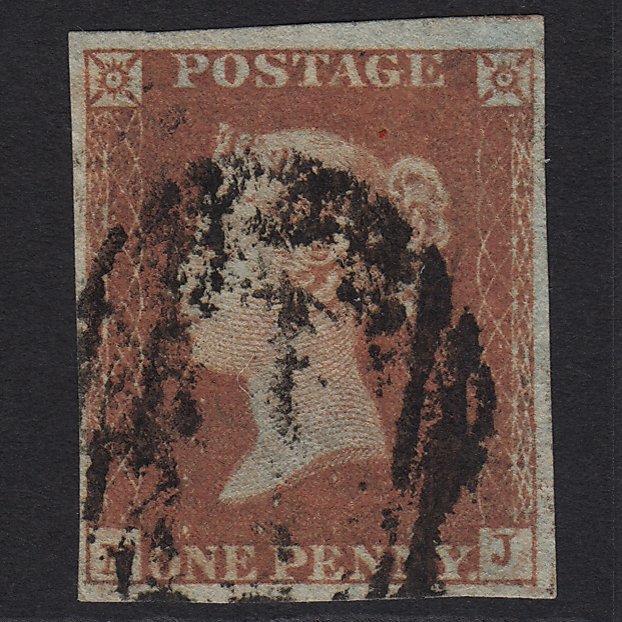 GB QV 1841 1d Red-brown (Plate 93) SG8-B1(1) NJ GU 4 Margins