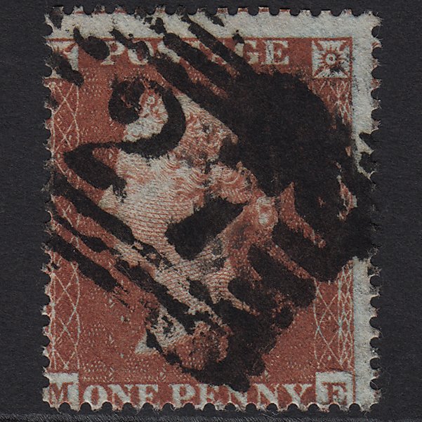 GB QV 1854 1d Red-brown (Plate 195) SG17-C1(1) ME FU Ayr 27