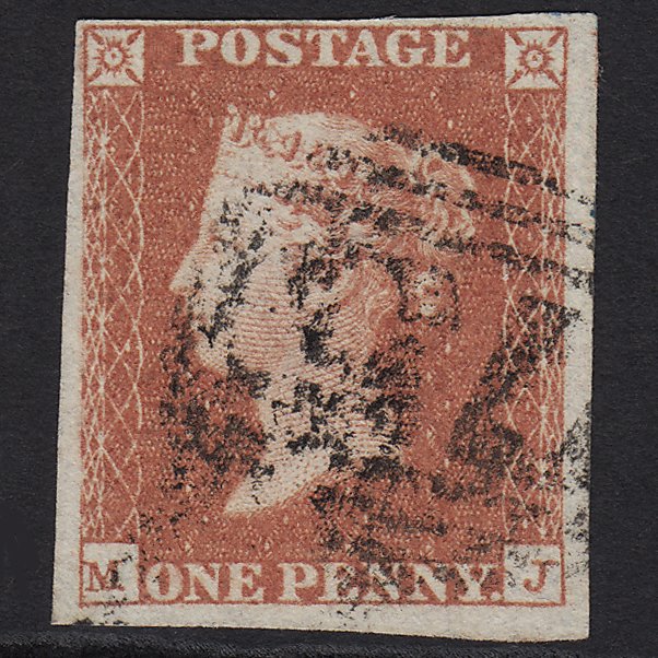 GB QV 1841 1d Red-brown (Plate 102) SG8-B1(1) MJ FU 4 Margins
