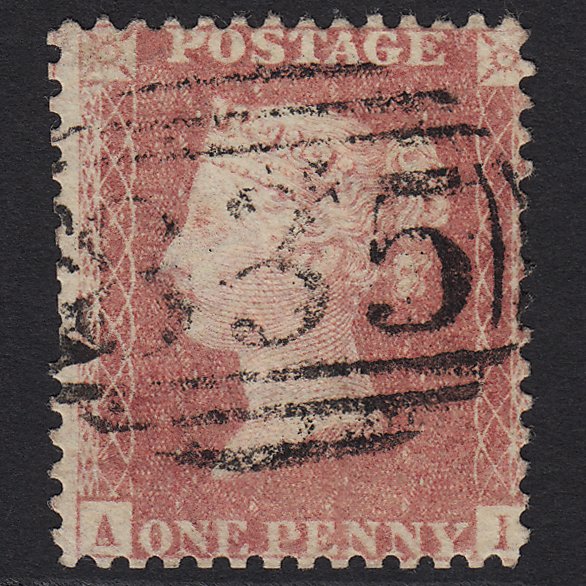 GB QV 1857 1d Pale Rose SG39-C10(3) AI GU Waltham Cross 835