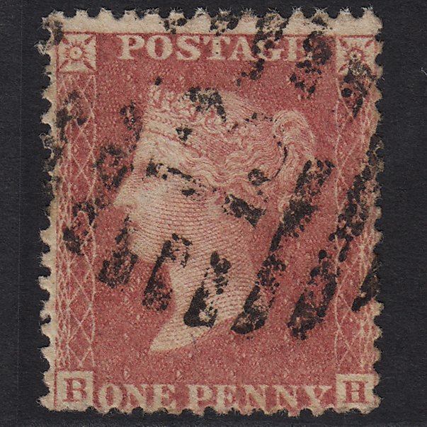 GB QV 1863 1d Rose-red (Plate 50) SG42-C12(1) BH GU London IS 13 Offset