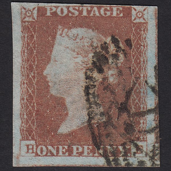 GB QV 1841 1d Red-brown (Plate 82) SG8-B1(1) HE FU London 4 Good Margins