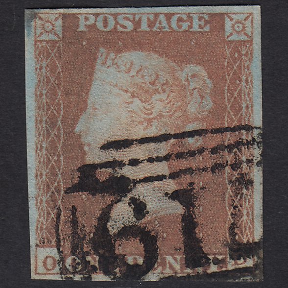 GB QV 1841 1d Red-brown (Plate 75) SG8-B1(1) OD FU 4 Margins Solihull 719