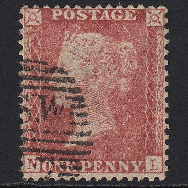 GB QV 1857 1d Rose-red (Plate 56) SG40-C10(1) NL GU London D&S Cancel