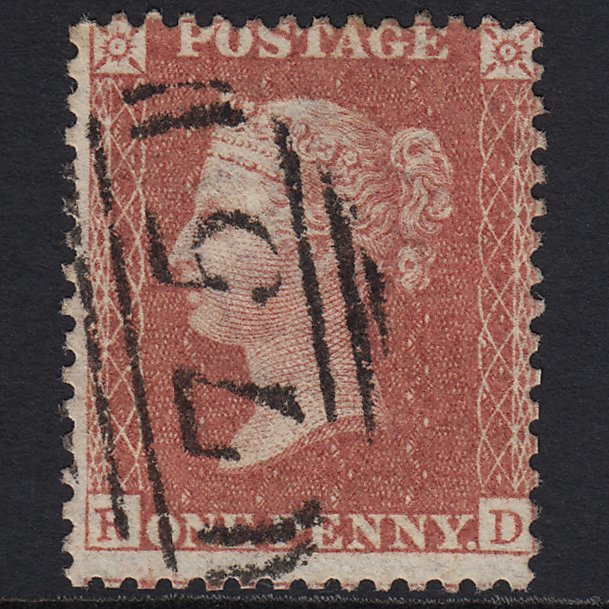 GB QV 1857 1d Dull Red Transitional (Plate 31) SGC9(5) RD FU Birmingham 75