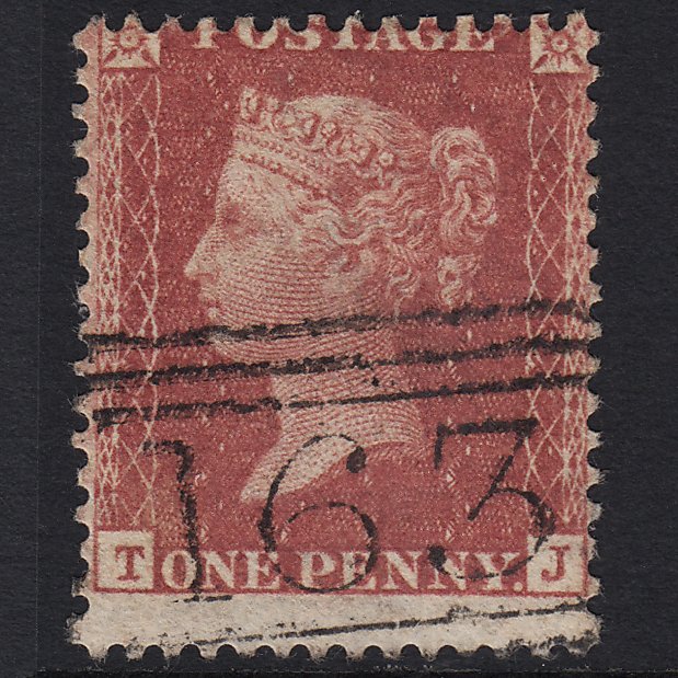 GB QV 1857 1d (Plate 55) SG40-C10(1) TJ VFU Greenock 163 Large Misperf