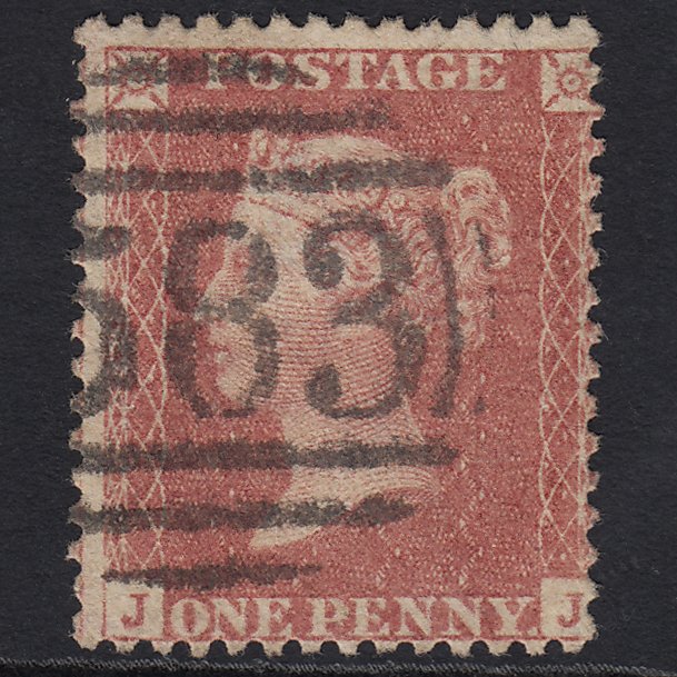 GB QV 1857 1d Rose-red (Plate 36) SG40-C10(1) JJ FU Nottingham 583 Misperf