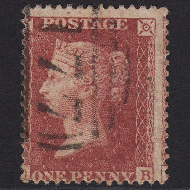 GB QV 1857 1d Rose-red SG40-C10(1) FU Cheltenham 177 Large Misperf