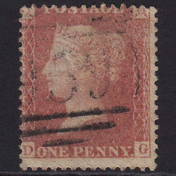 GB QV 1857 1d Rose-red SG40-C10(1) DG GU Light Cancel