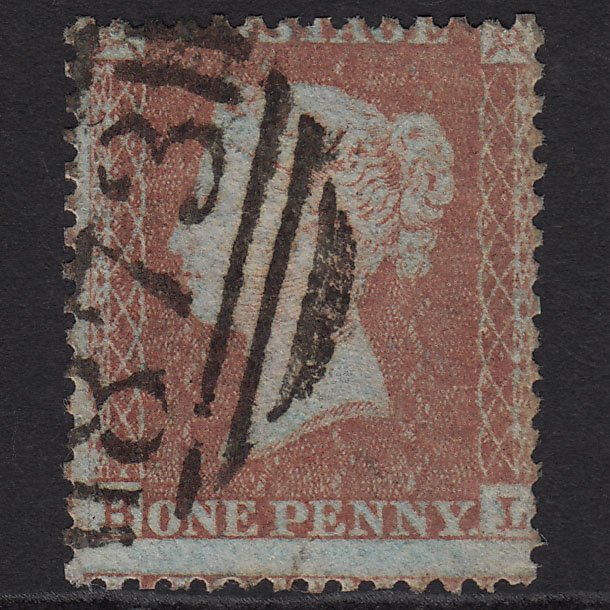 GB QV 1855 1d Red-brown (Plate 10) SG24-C3(1) BL GU Weymouth 873 Misperf
