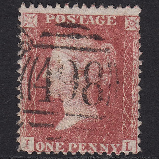 GB QV 1857 1d SG40-C10(1) IL GU Missing Imprimatur Manchester 498 Spoon