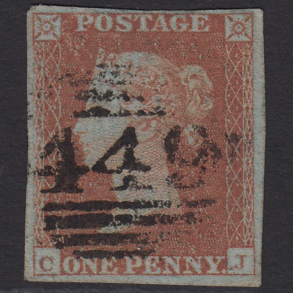 GB QV 1841 1d (Plate 104) SG8a-B1(2) CJ FU Leicester 449 Unlisted Recut