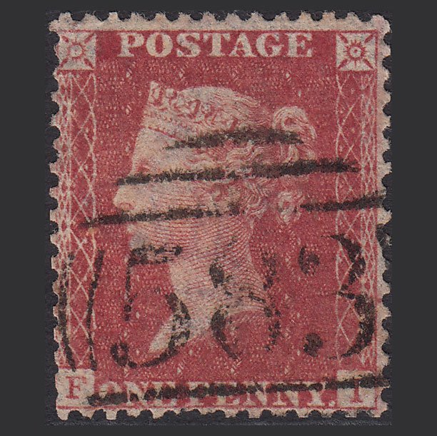 GB QV 1857 1d Rose-red (Plate 62) SG40-C10(1) FI GU Nottingham 583