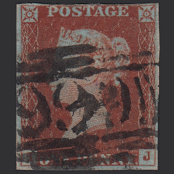 GB QV 1841 1d (Plate 45) SG10-B1(4) IJ GU nr 4M Imperf Ryde Iow 666