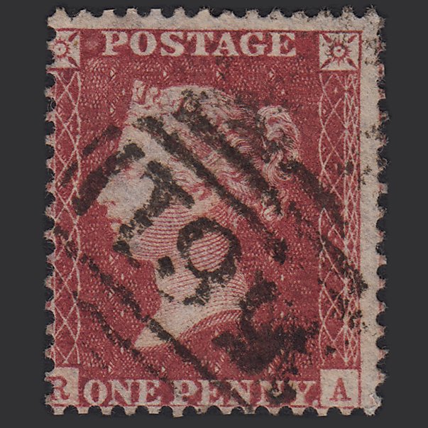 GB QV 1857 1d (Plate 48) SG41-C10(4) RA FU Newport 561 Misperf