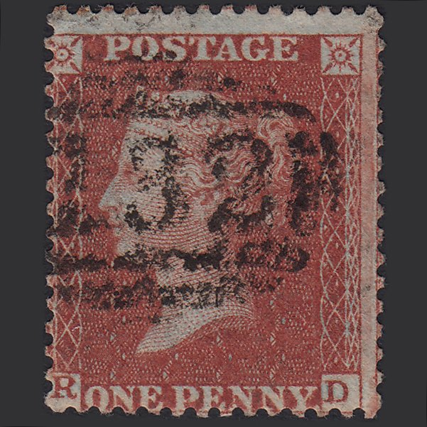 GB QV 1855 1d Red-brown (Plate 5) SG24-C3(1) RD FU Brighton 132