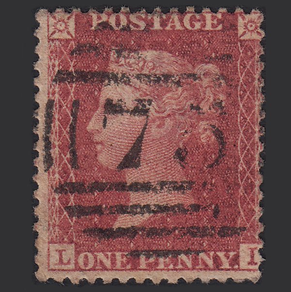 GB QV 1857 1d Rose-red (Plate 36) SG40-C10(1) LI GU Birmingham 75