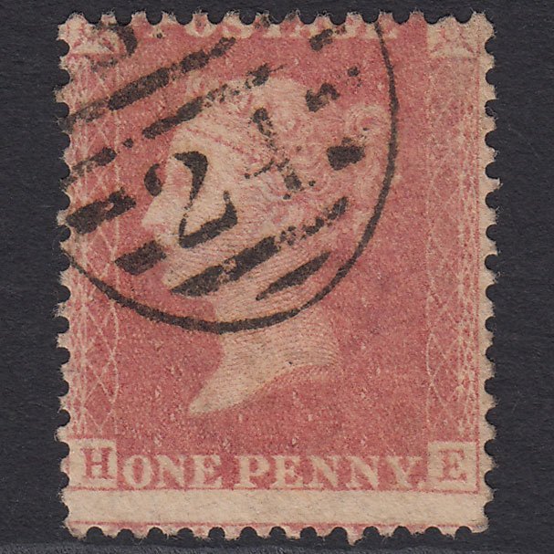 GB QV 1857 1d (Plate 39) SG39-C10(3) HE GU London D&S Cancel Misperf