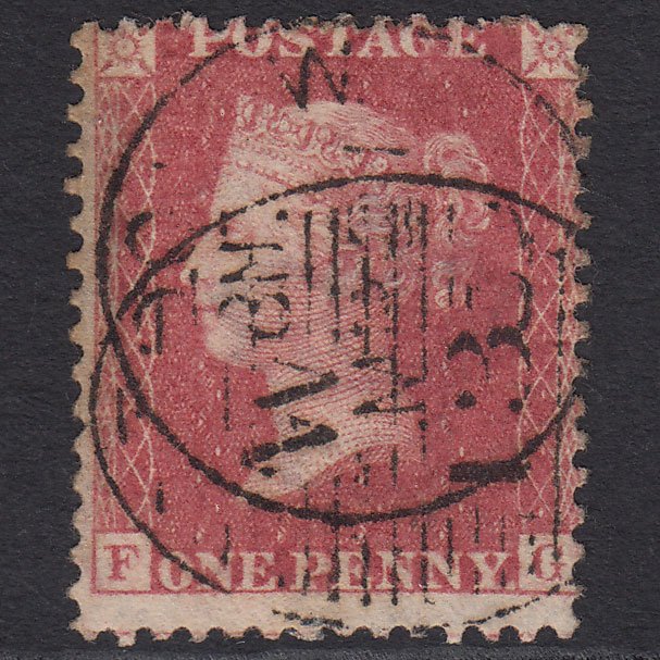 GB QV 1857 1d Rose-red (Plate 42) SG40-C10(1) FG GU London D&S W13 Misperf