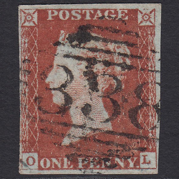 GB QV 1841 1d Red-brown (Plate 56) SG8-B1(1) OL GU 4M Mountmellick 338