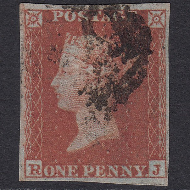 GB QV 1841 1d Red-brown (Plate 134) SG8-B2(1) RJ FU 4 Margins