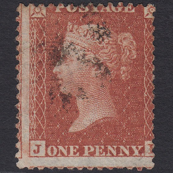GB QV 1855 1d Red-brown (Plate 8) SG24-C3(1) JK FU Light Cancel Misperf