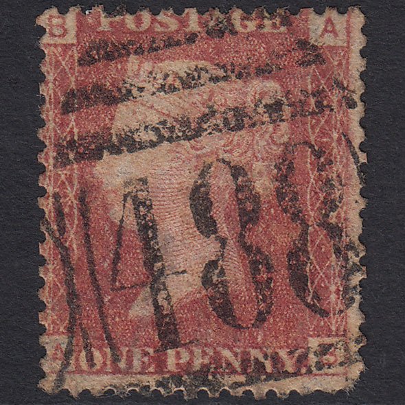 GB QV 1864 1d Lake-red SG44-G1(2) AB GU Lynn 488