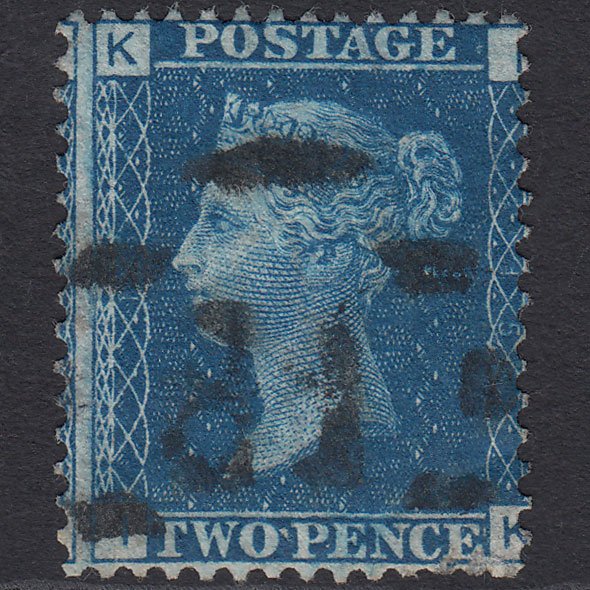 GB QV 1869 2d Blue (Plate 15) SG46-G3 IK GU Foreign Branch Cancel Misperf